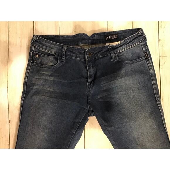 AJ | Armani Jeans Y2K Embellished Bling Straight Leg Denim - 100% Cotton Sz 31 - Picture 8 of 11